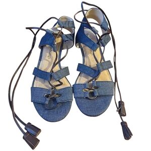 Soft Surroundings Addy Gladiator Sandals in denim blue Size 8